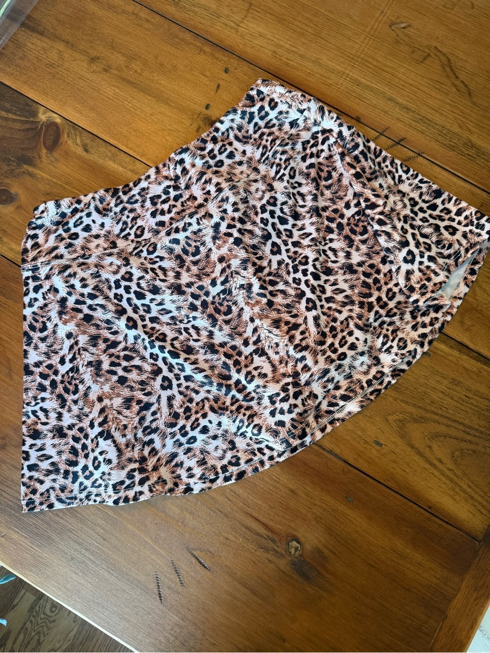 Leopard Print Circle Skirt - Brown and Black